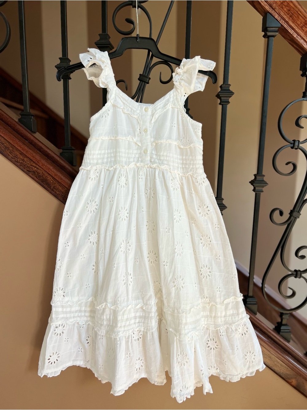 Zara White Eyelet Sundress with Ruffled Straps